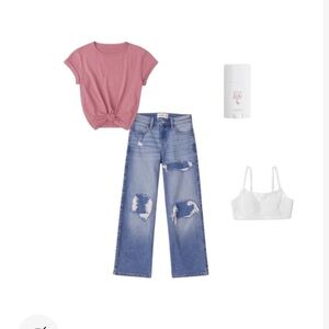 Abercrombie. Size 15/16 short jeans. NWOT​ medium wash. High waist. Wide leg​​